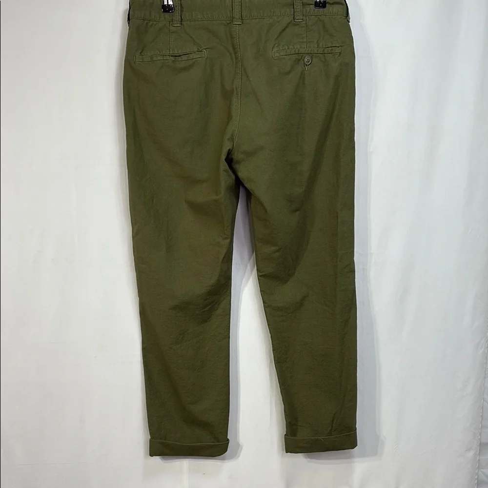 🦔 J.Crew Olive, cotton sun faded Chinos with Cuffs